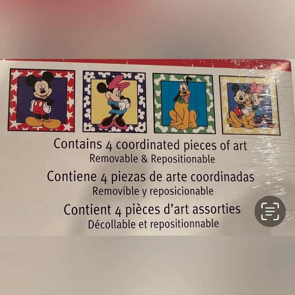 Disney Home decorative self stick wall art removable reposition 4 characters new